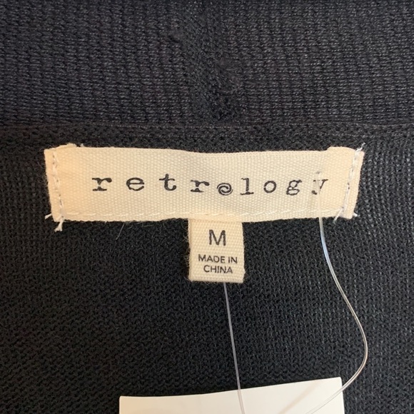 Retrology NWT Women Color Block Open Front Long Knit Cardigan Pockets Sz M Grey - Picture 11 of 12